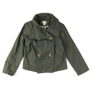 Anthropologie Sitwell Olive Cotton Collar Jacket 4